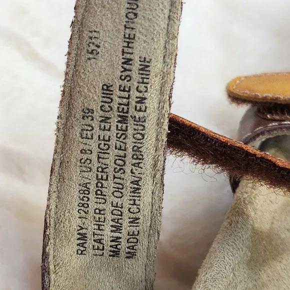 Taos Ramy Willow Leather Sandals Womens 8 EU 39 Brown Red Casual Slide Shoe - Picture 7 of 14